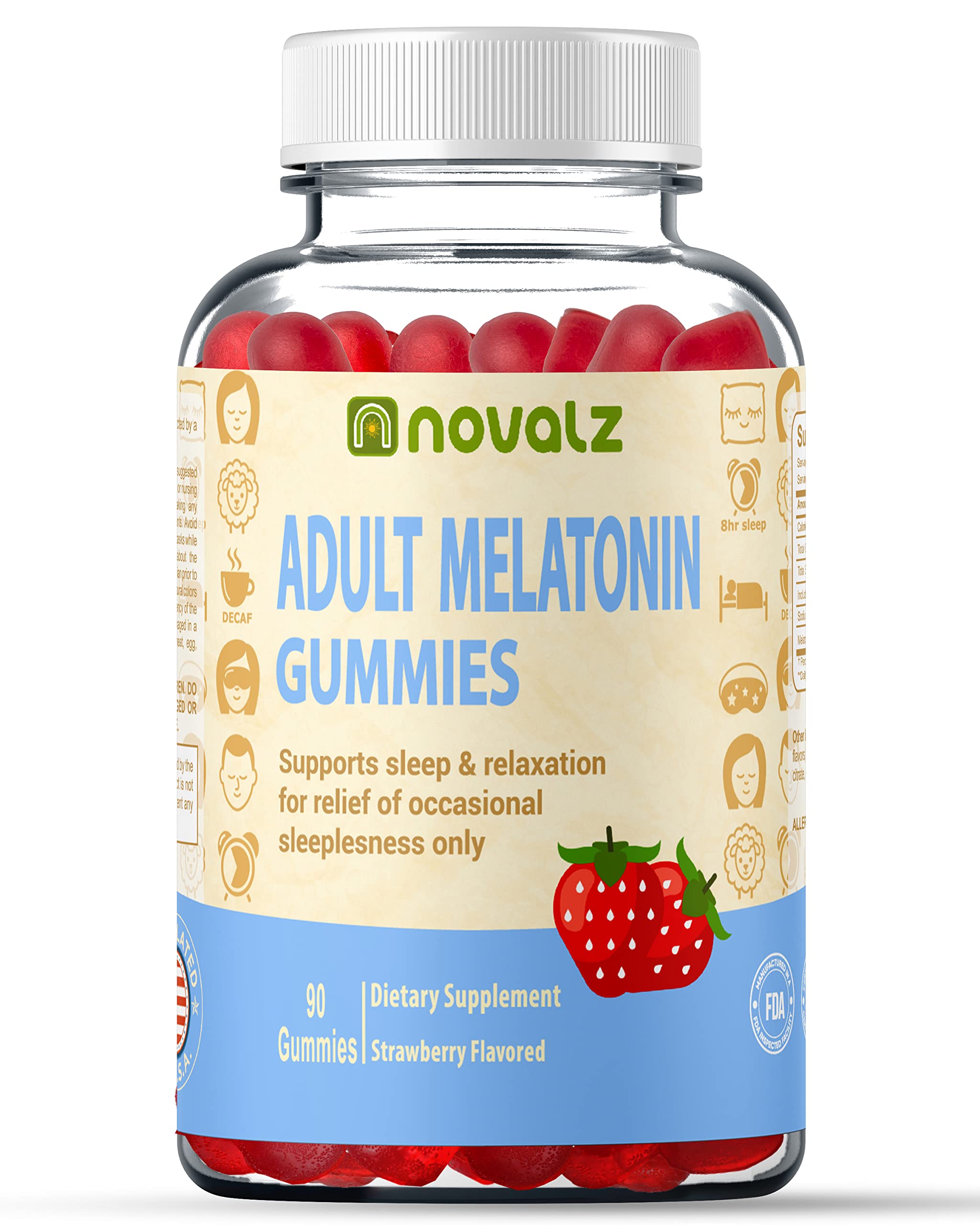 Amazon.com: NOVALZ Vegan Melatonin Gummies 5mg Per Serving